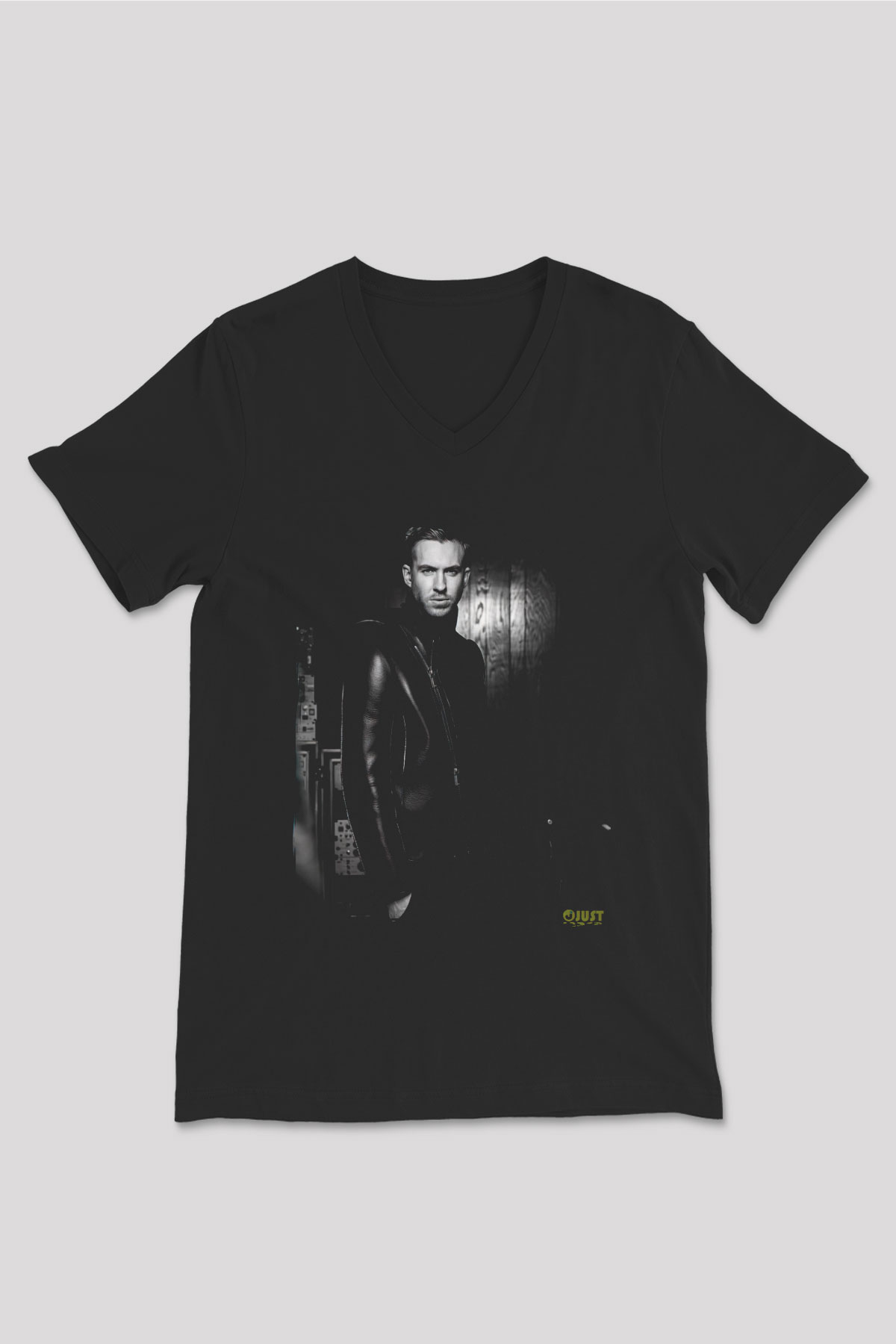 Calvin Harris Siyah Unisex V Yaka Tişört