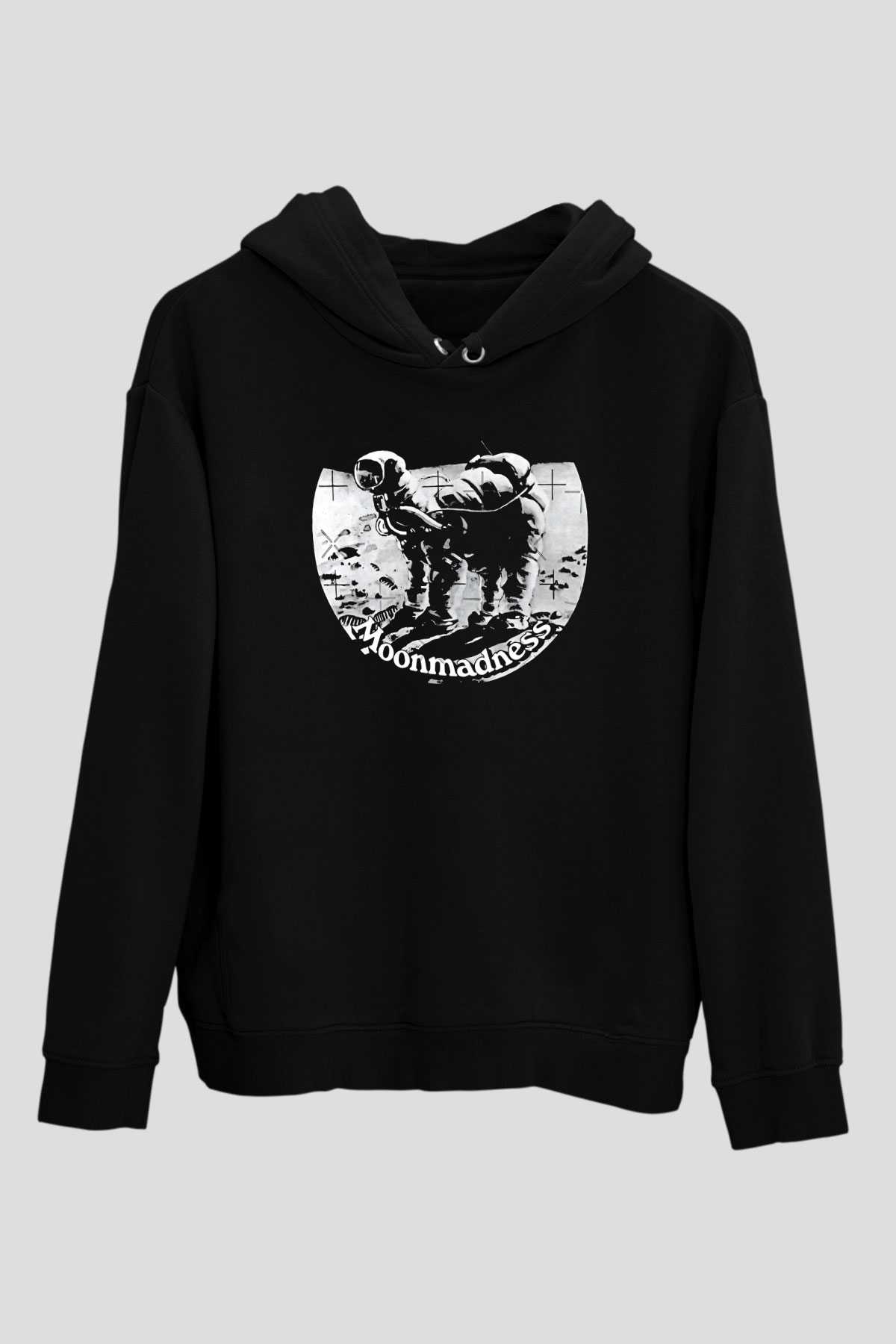 Camel Baskılı Unisex Siyah Kapüşonlu Sweatshirt