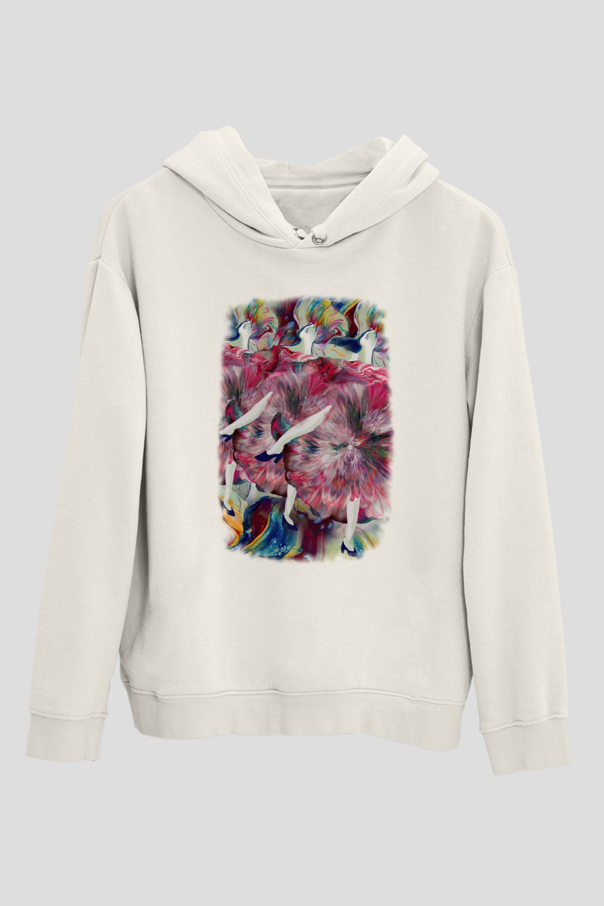 Cancan Beyaz Unisex Hoodie