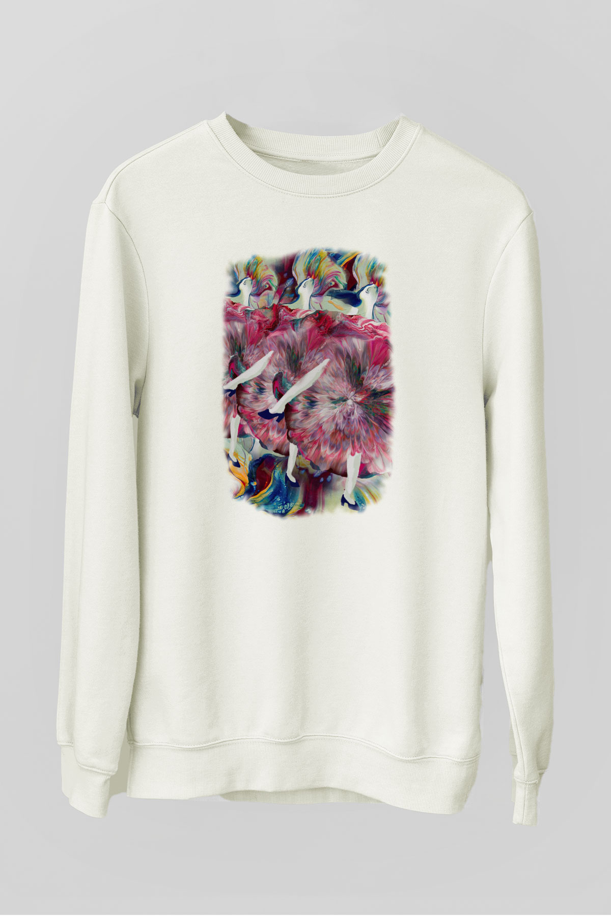 Cancan Beyaz Unisex Sweatshirt