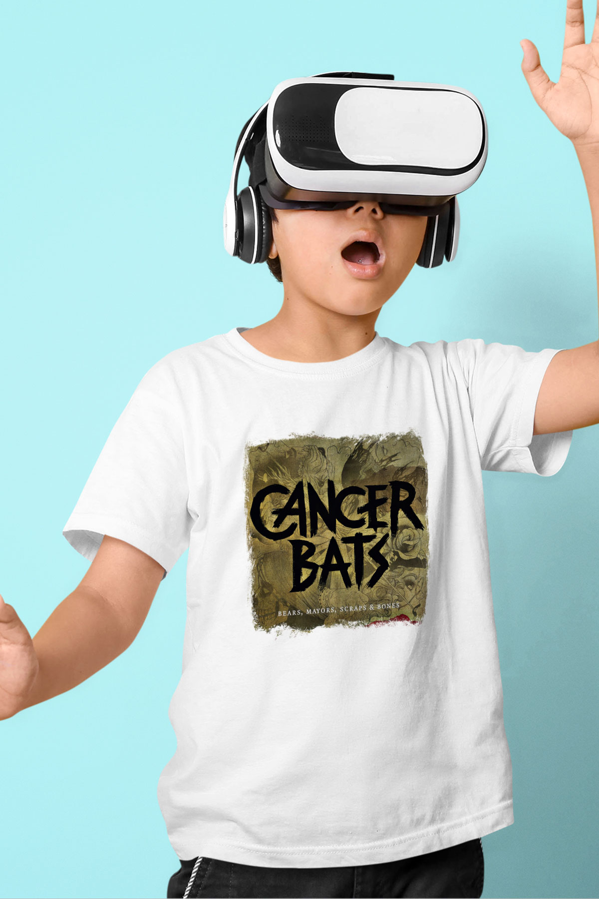 Cancer Bats Baskılı Unisex Beyaz Çocuk Tişört