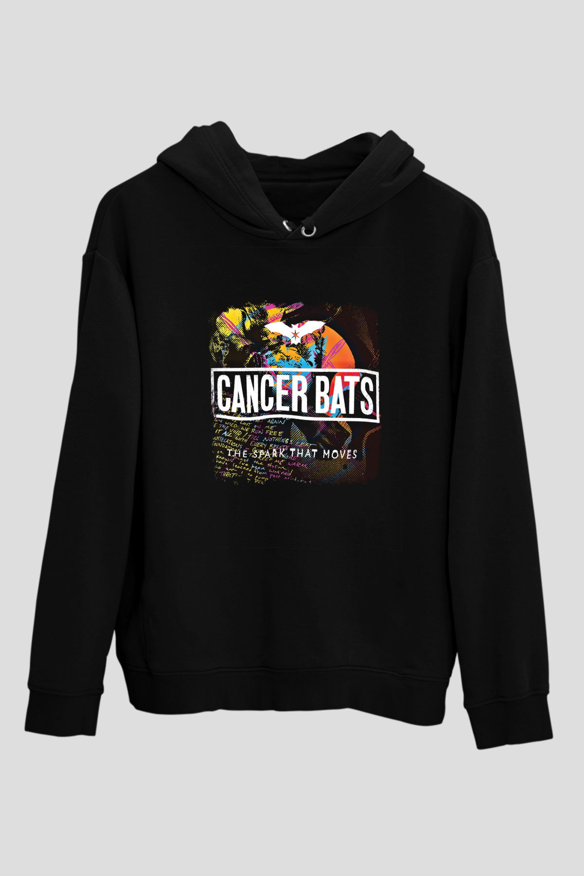 Cancer Bats Baskılı Unisex Siyah Hoodie