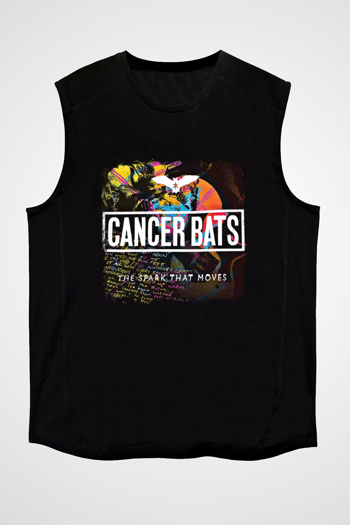 Cancer Bats Baskılı Unisex Siyah Kolsuz Tişört
