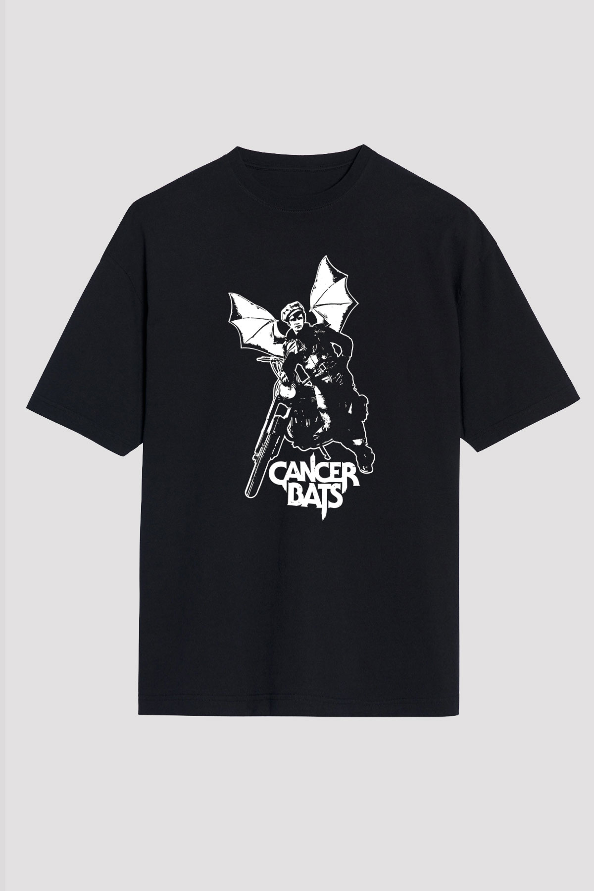 Cancer Bats Baskılı Unisex Siyah Oversize Tişört