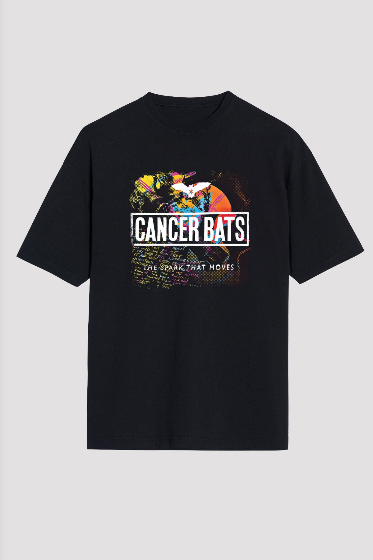 Cancer Bats Baskılı Unisex Siyah Oversize Tişört