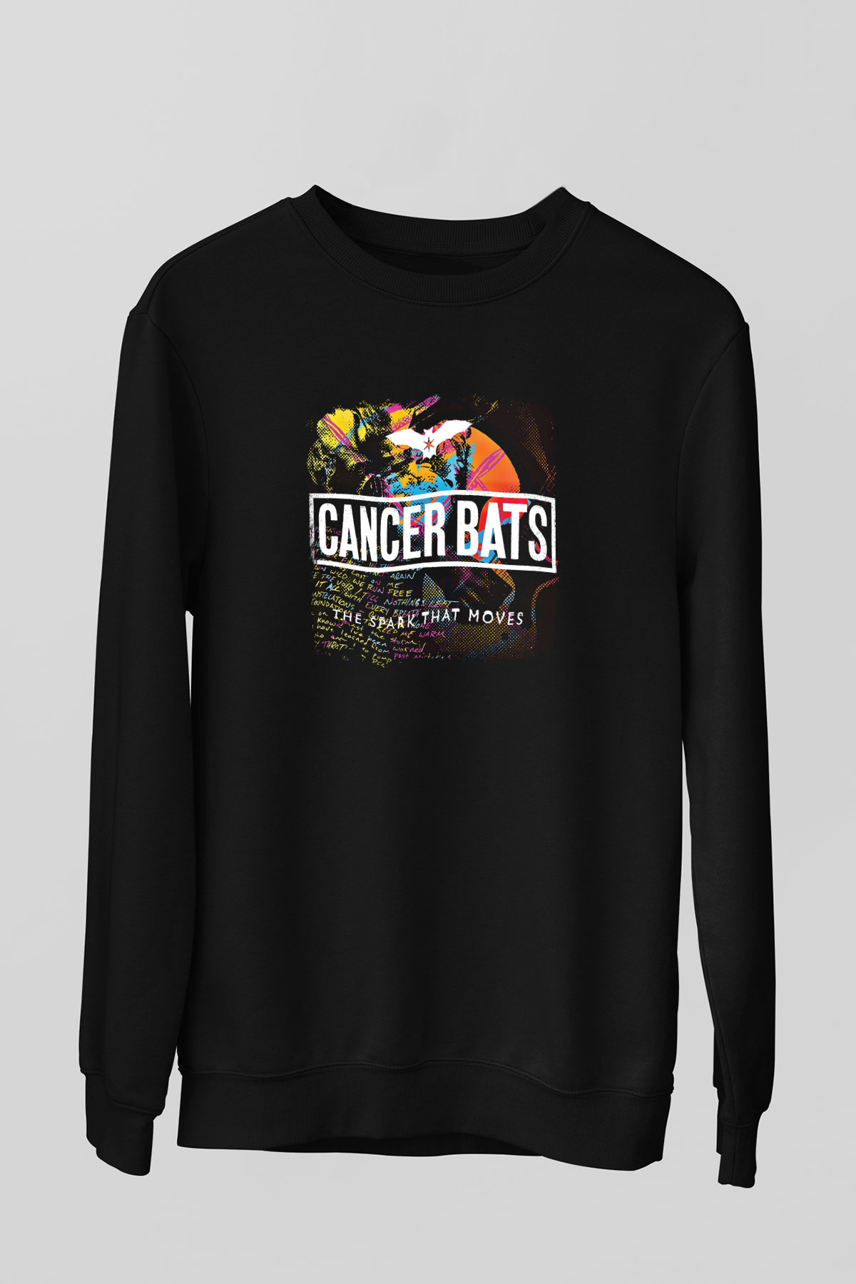 Cancer Bats Baskılı Unisex Siyah Sweatshirt