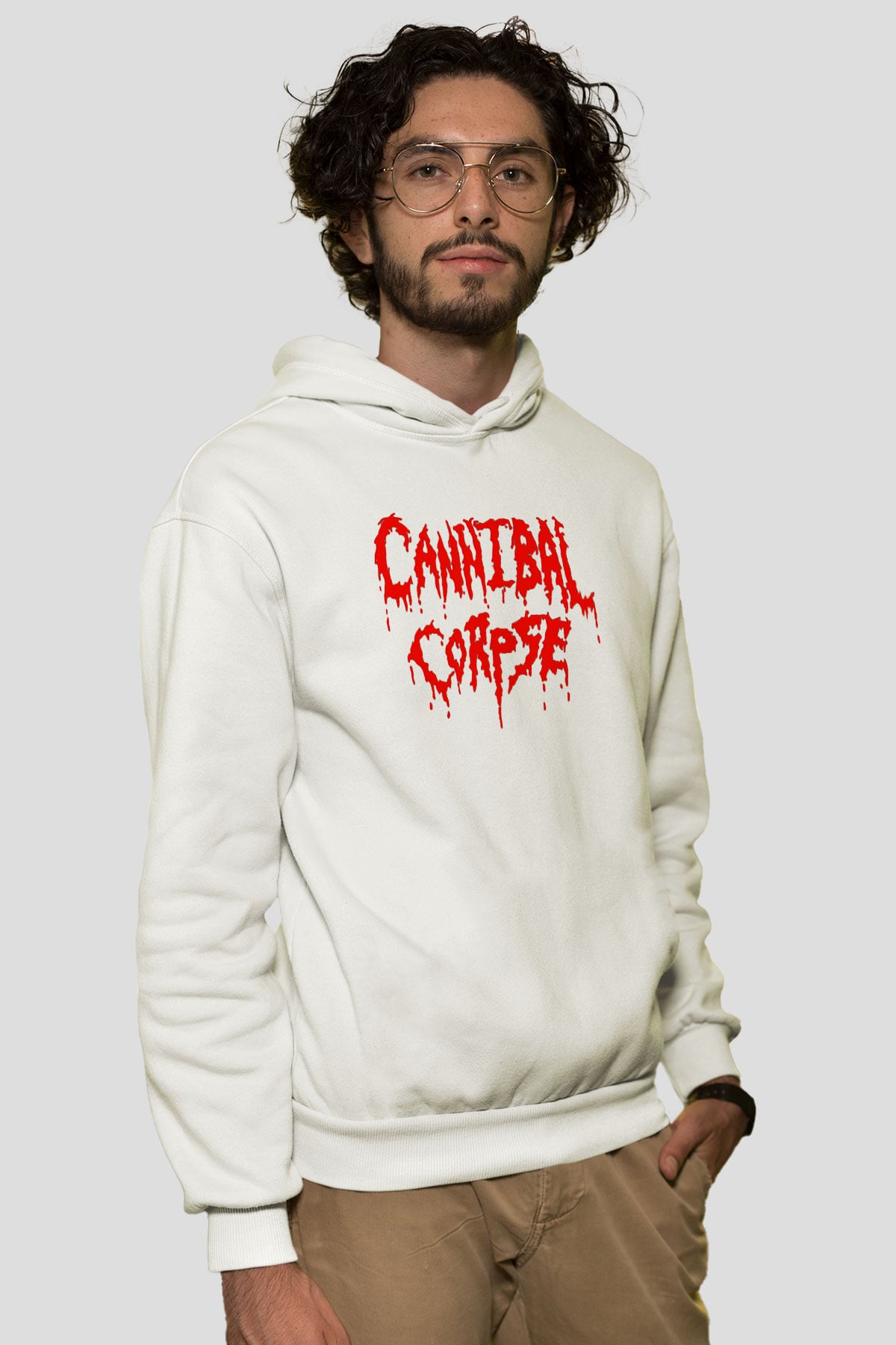 Cannibal Corpse Beyaz Unisex Kapşonlu Sweatshirt