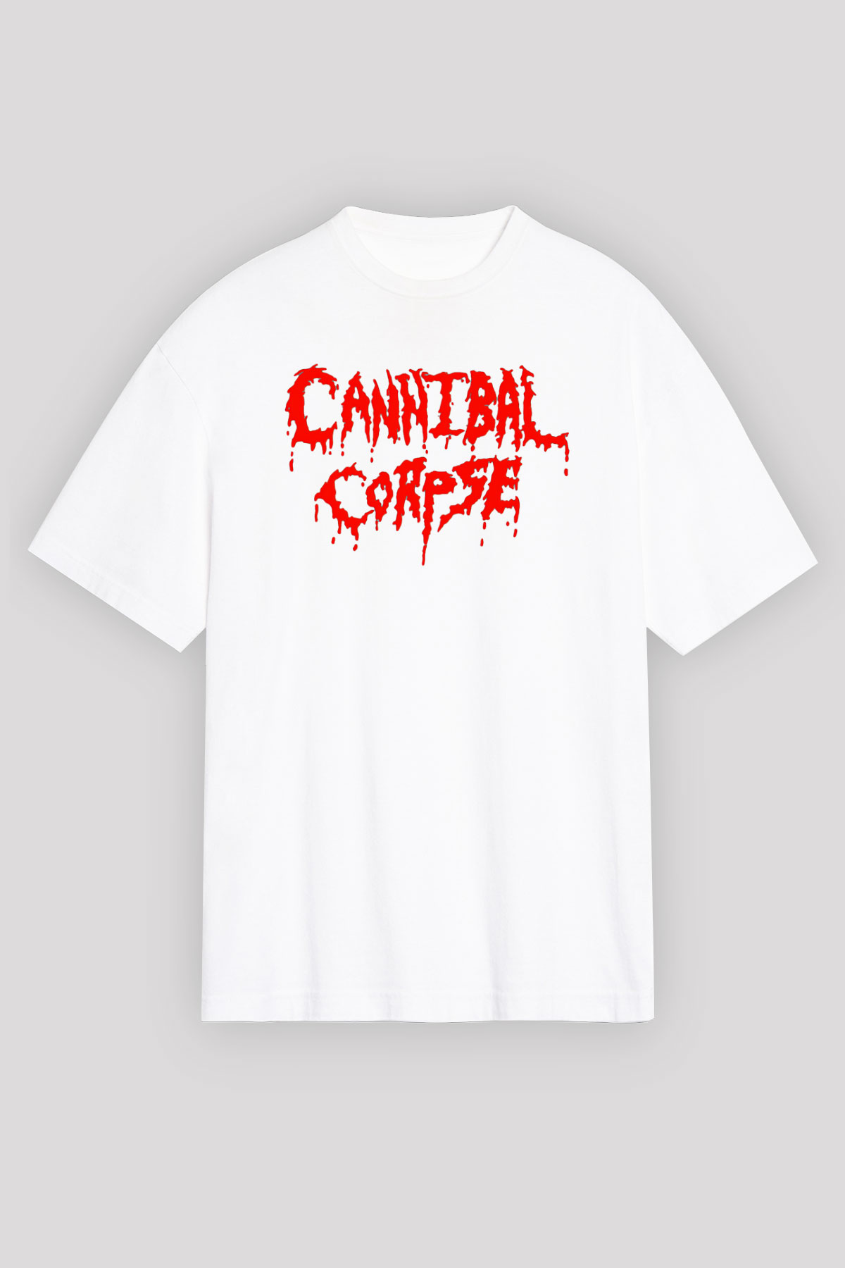Cannibal Corpse Beyaz Unisex Oversize Tişört T-Shirt