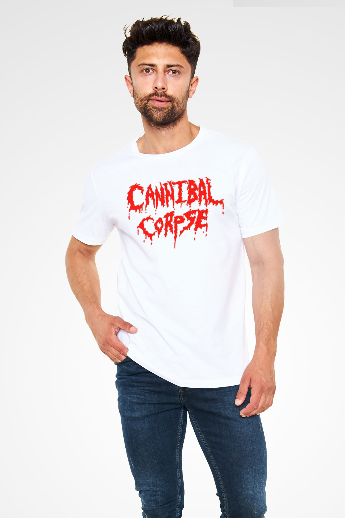 Cannibal Corpse Beyaz Unisex Tişört T-Shirt - TişörtFabrikası