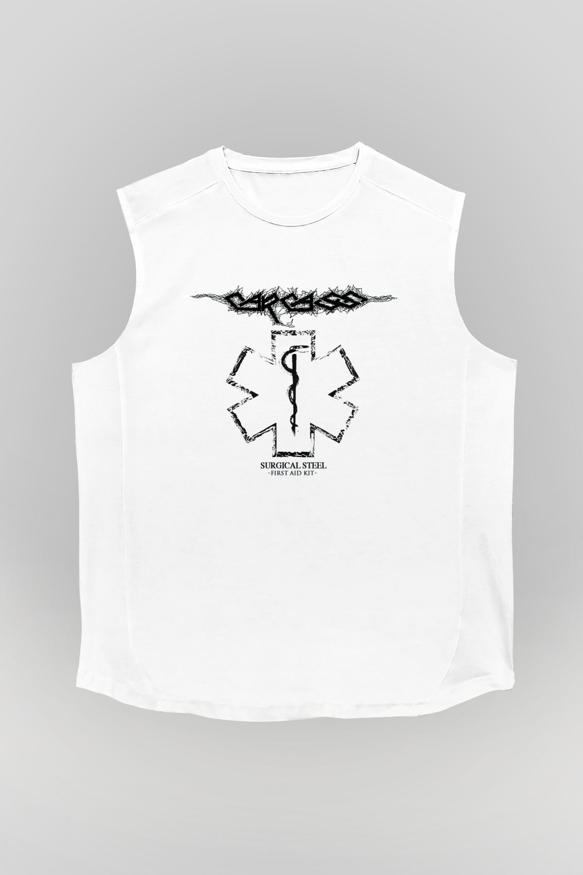 Carcass Beyaz Unisex Kolsuz Tişört