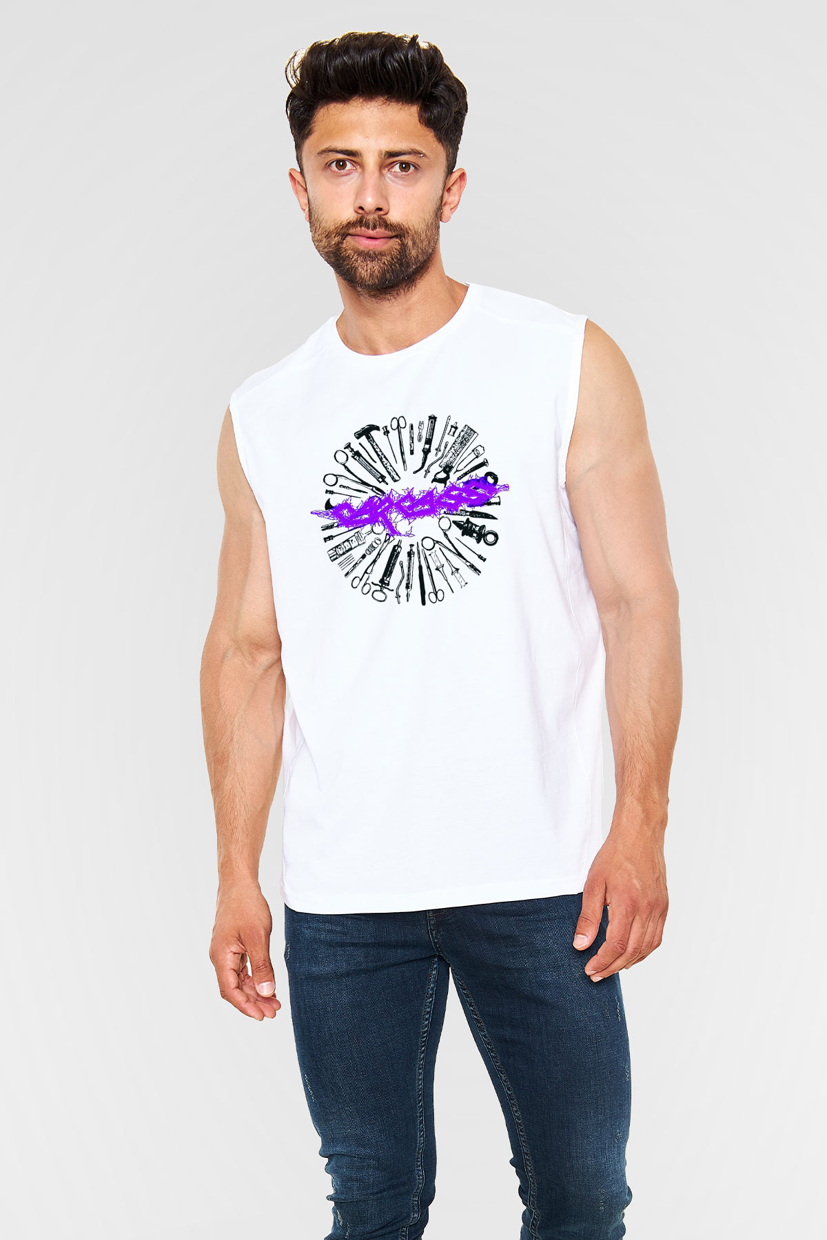 Carcass Beyaz Unisex Kolsuz Tişört