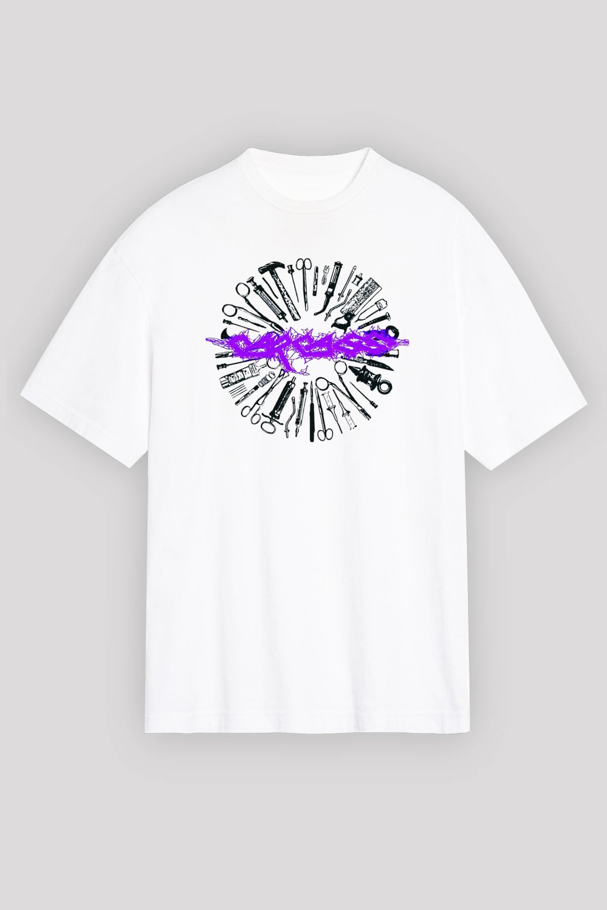 Carcass Beyaz Unisex Oversize Tişört T-Shirt