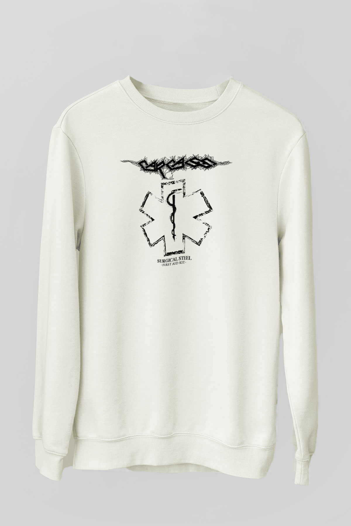 Carcass Beyaz Unisex Sweatshirt