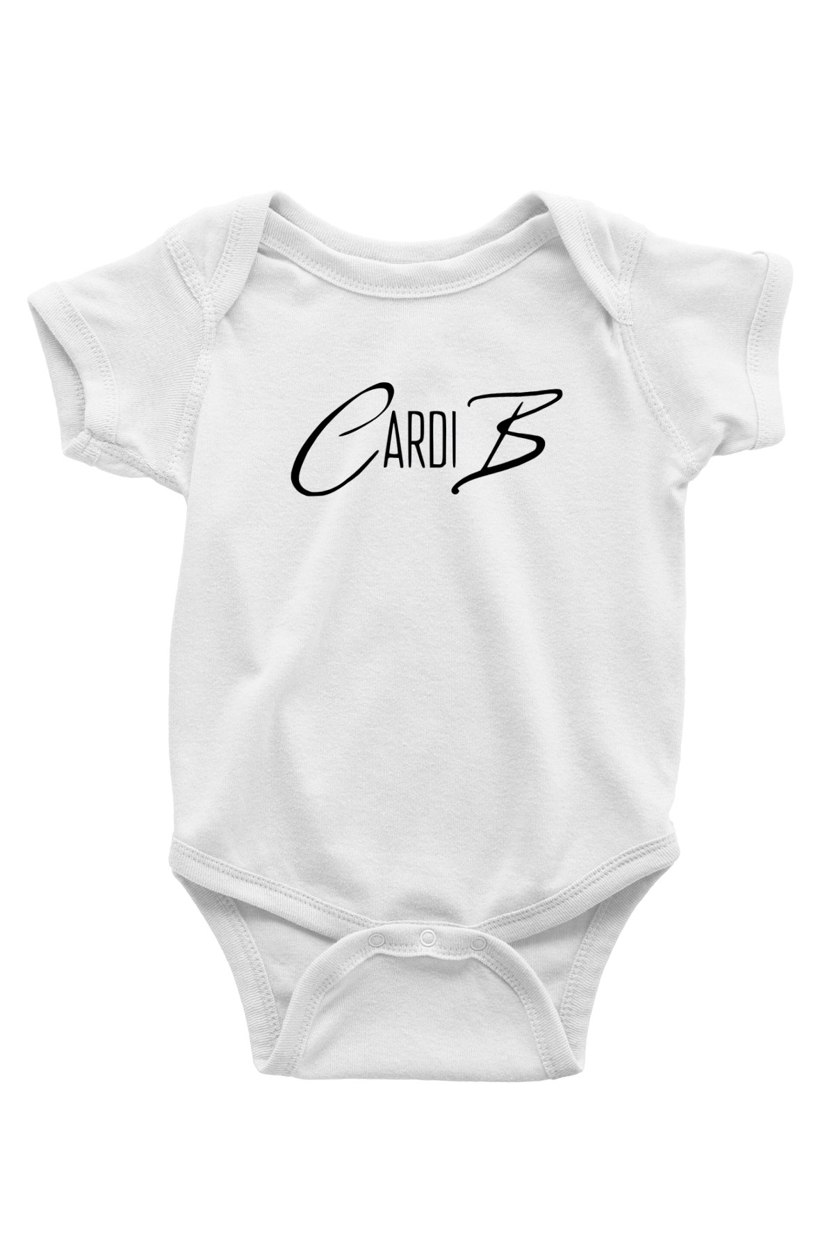 Cardi B Baskılı Beyaz Unisex Bebek Body - Zıbın