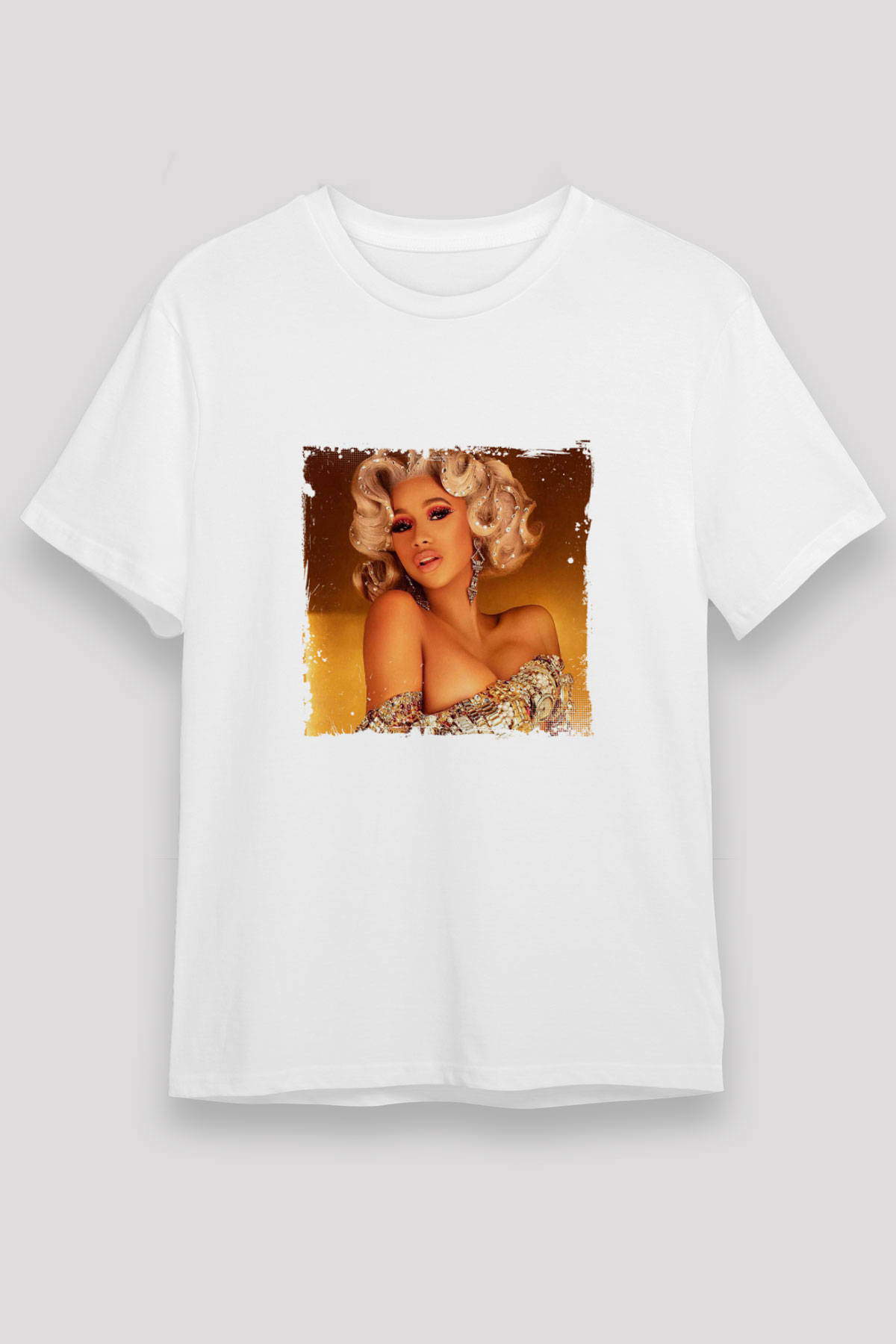 Cardi B Baskılı Unisex Beyaz Tişört