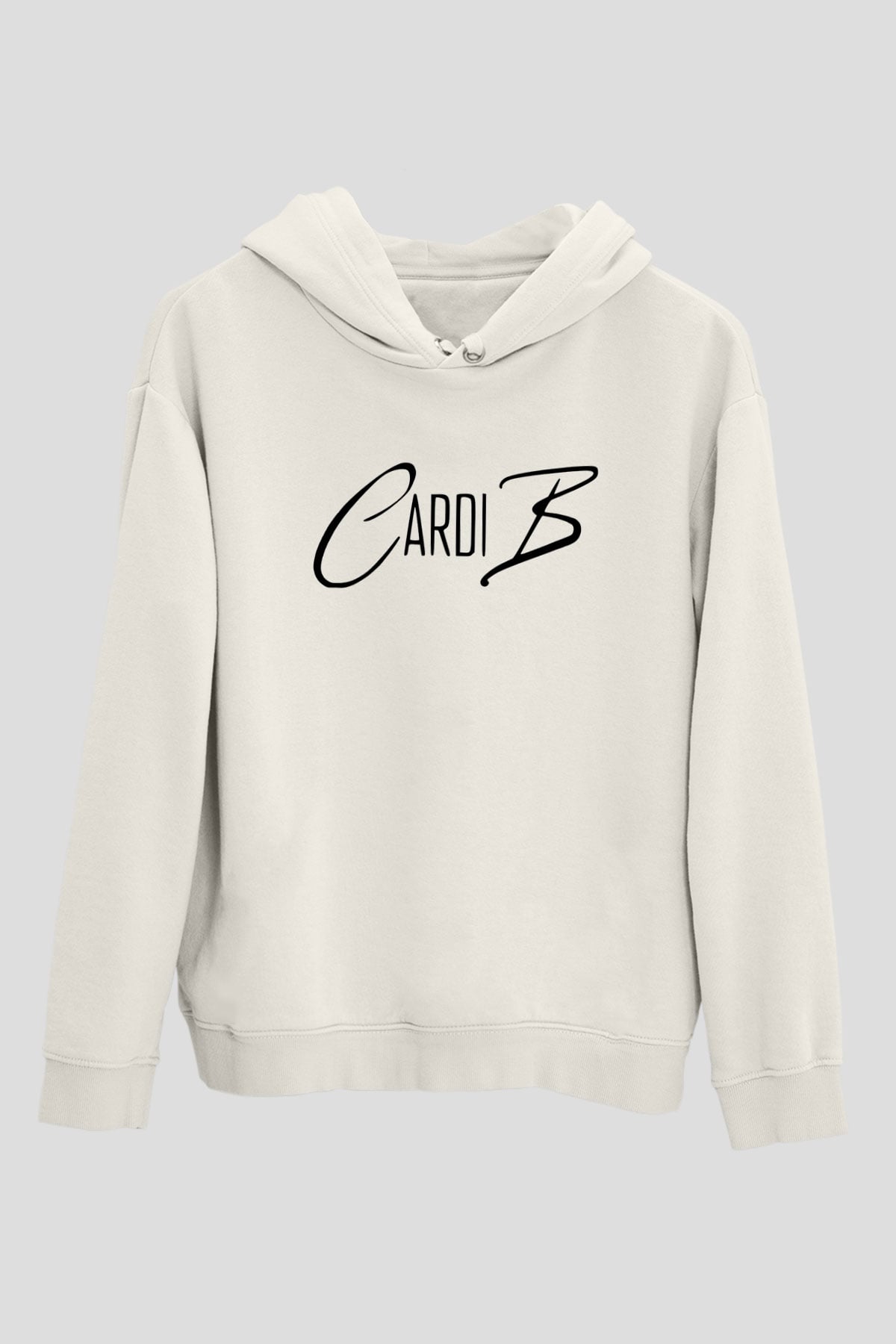 Cardi B Beyaz Unisex Kapşonlu Sweatshirt