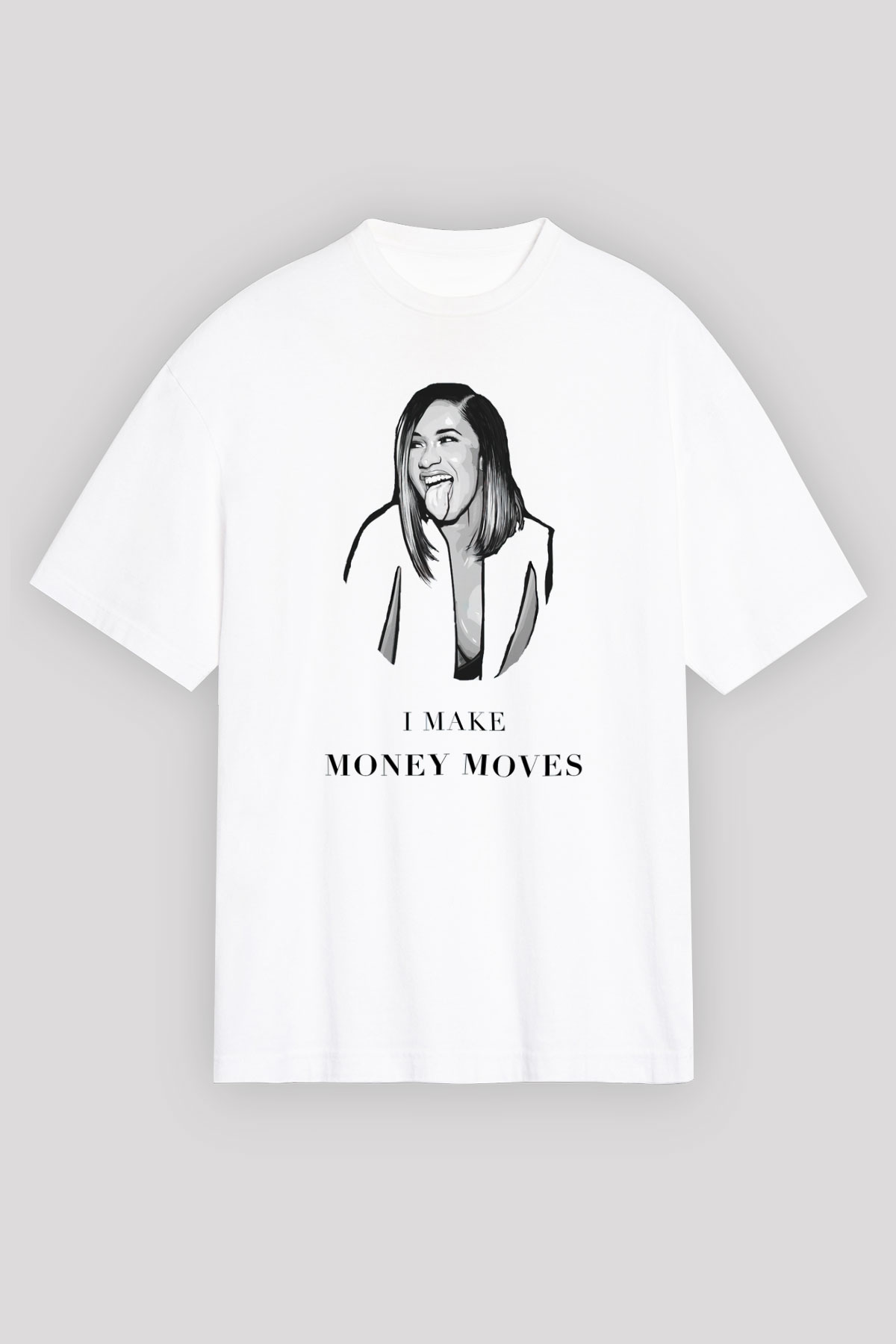 Cardi B Beyaz Unisex Oversize Tişört T-Shirt