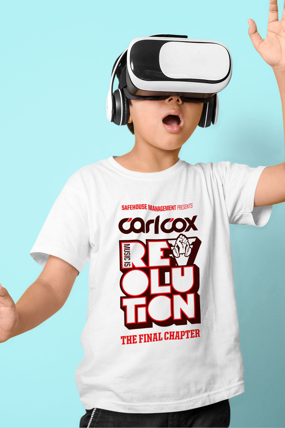 Carl Cox Baskılı Beyaz Unisex Çocuk Tişört