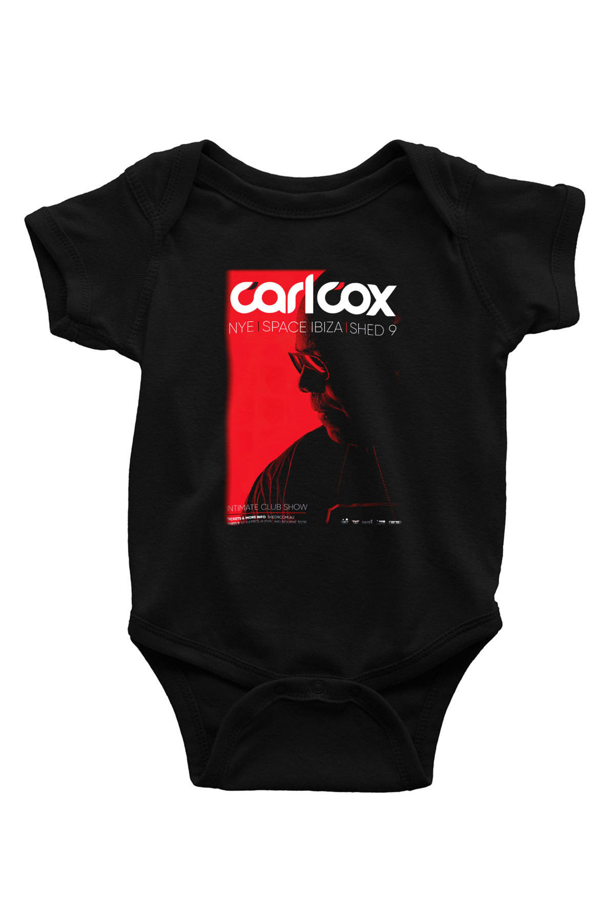 Carl Cox Baskılı Siyah Bebek Body - Zıbın
