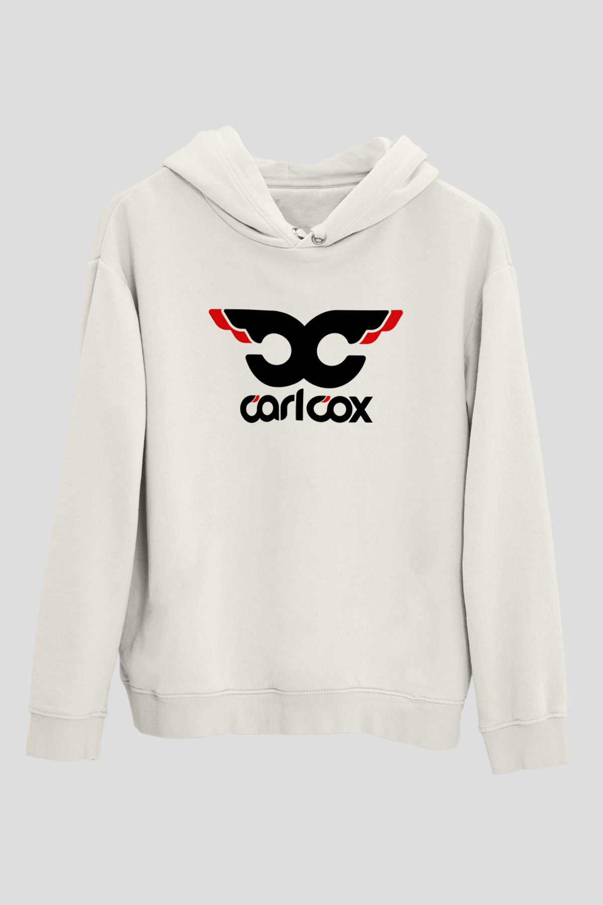 Carl Cox Beyaz Unisex Kapşonlu Sweatshirt