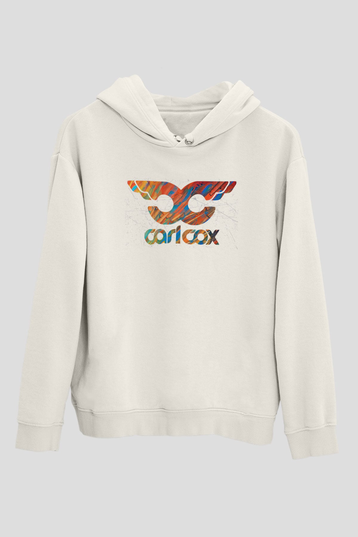 Carl Cox Beyaz Unisex Kapüşonlu Sweatshirt