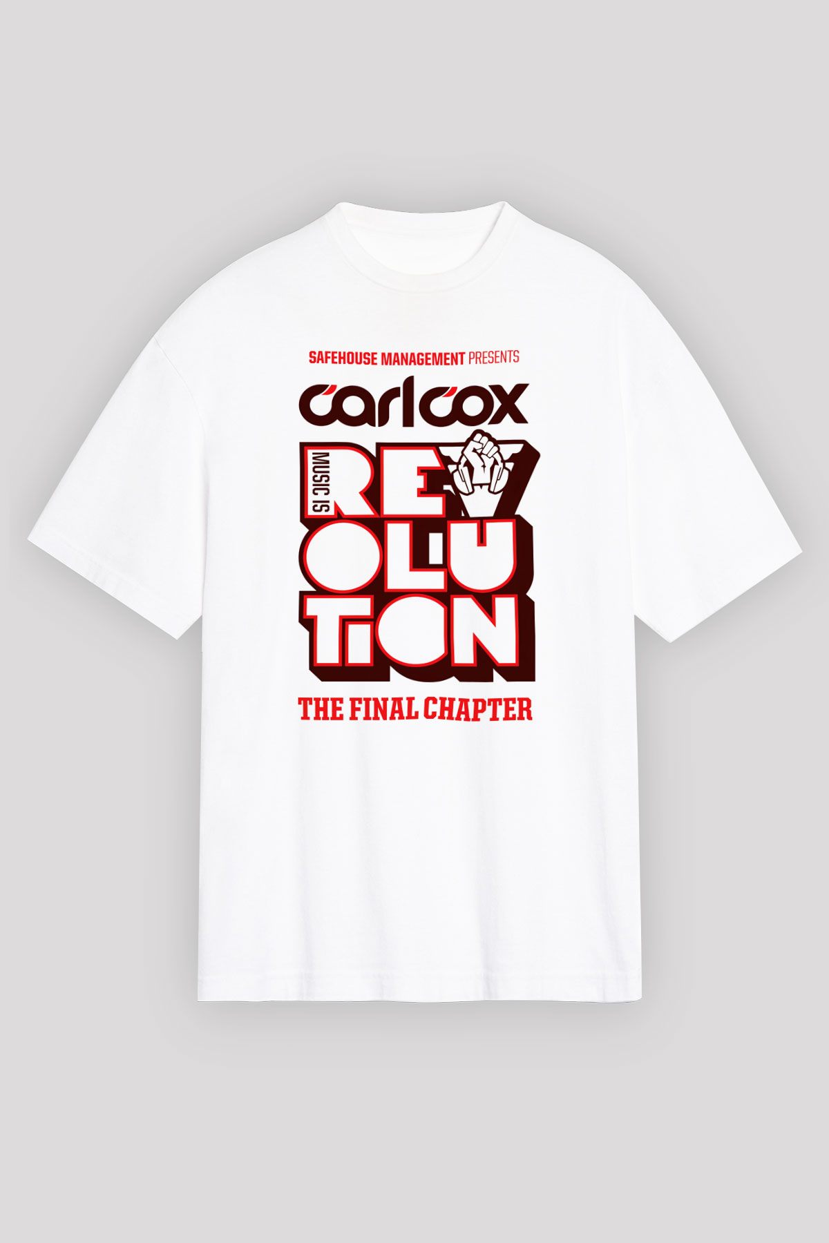Carl Cox Beyaz Unisex Oversize Tişört T-Shirt