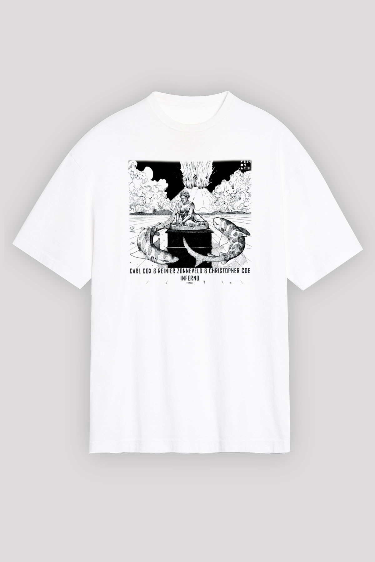 Carl Cox Beyaz Unisex Oversize Tişört T-Shirt