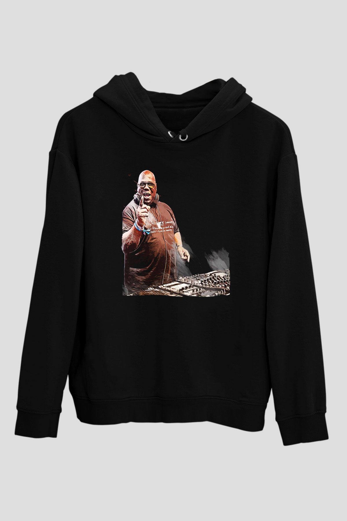 Carl Cox Siyah Unisex Kapüşonlu Sweatshirt