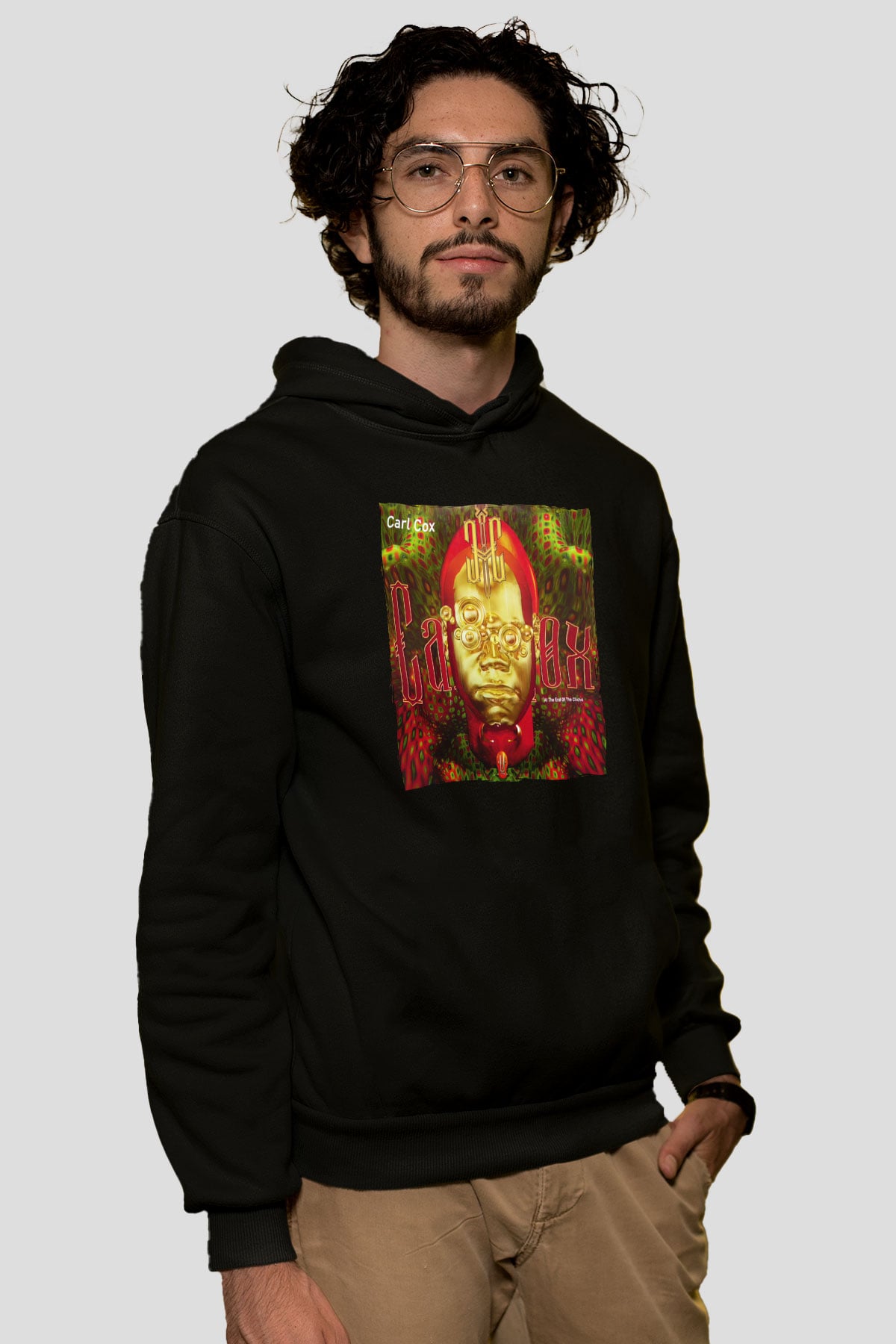 Carl Cox Siyah Unisex Kapüşonlu Sweatshirt