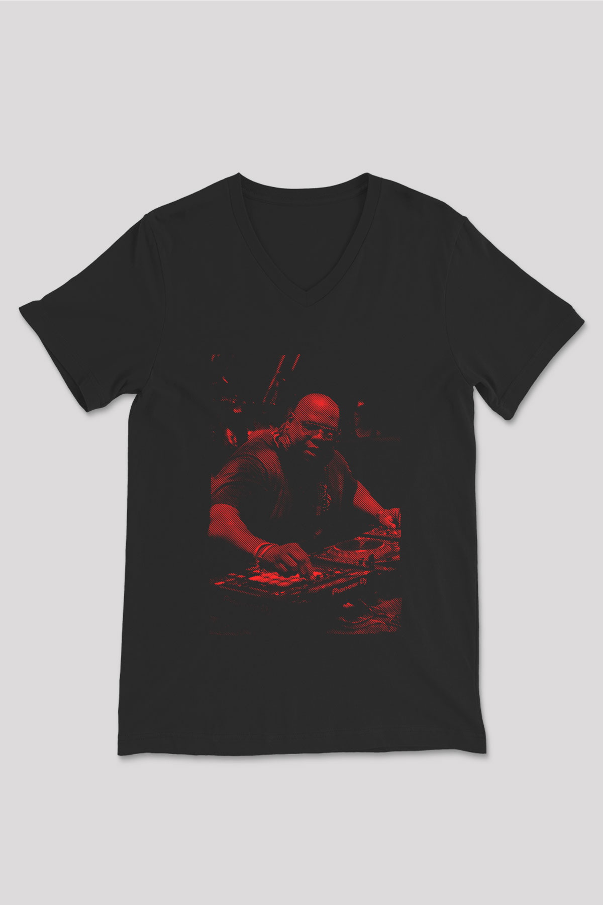 Carl Cox Siyah Unisex V Yaka Tişört