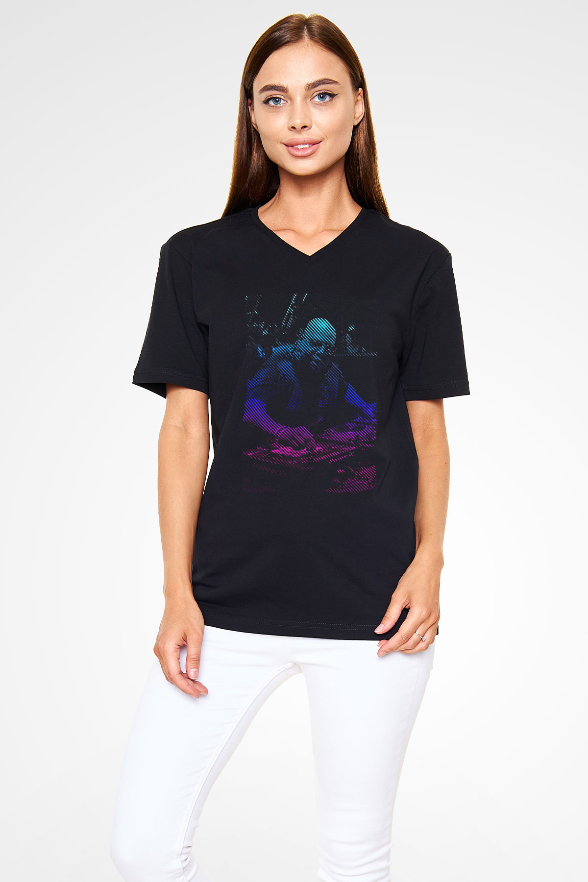 Carl Cox Siyah Unisex V Yaka Tişört