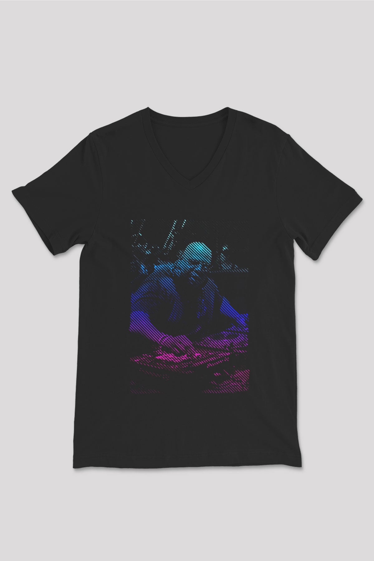 Carl Cox Siyah Unisex V Yaka Tişört