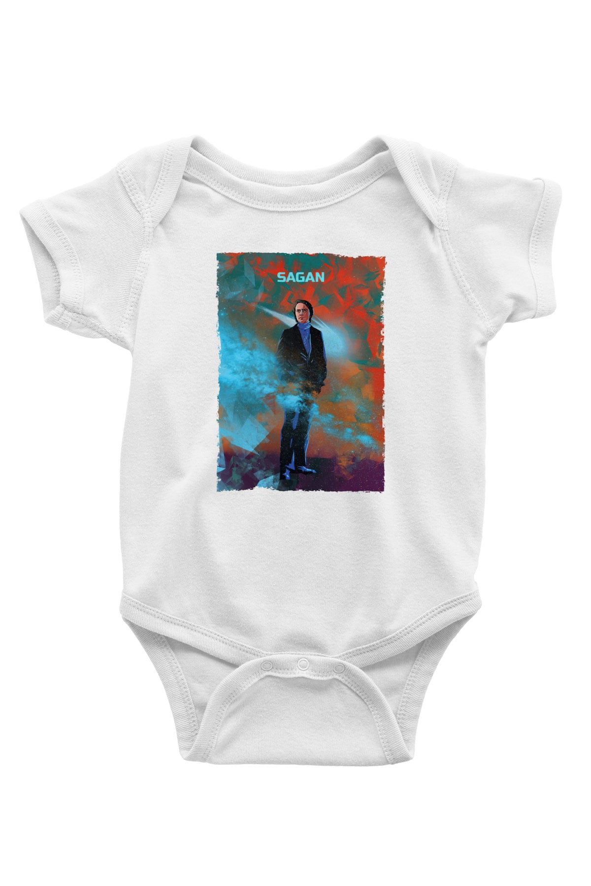 Carl Sagan Baskılı Beyaz Bebek Body - Zıbın