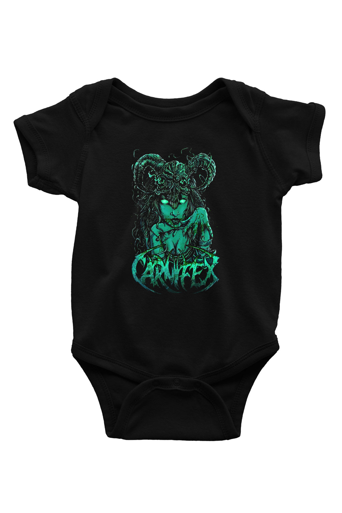 Carnifex Baskılı Siyah Bebek Body - Zıbın