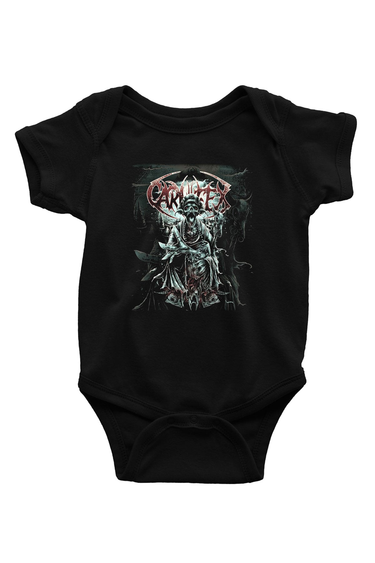 Carnifex Baskılı Siyah Bebek Body - Zıbın