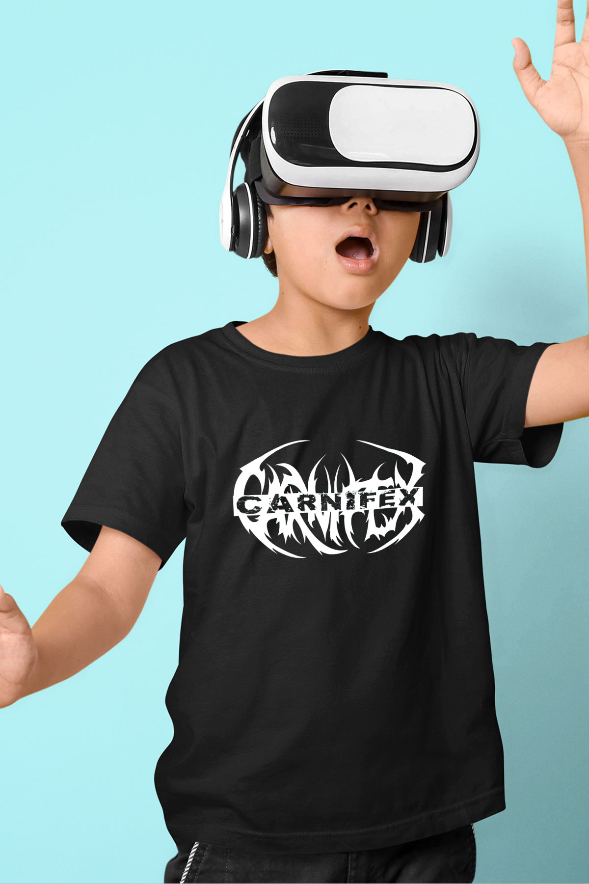 Carnifex Baskılı Siyah Unisex Çocuk Tişört