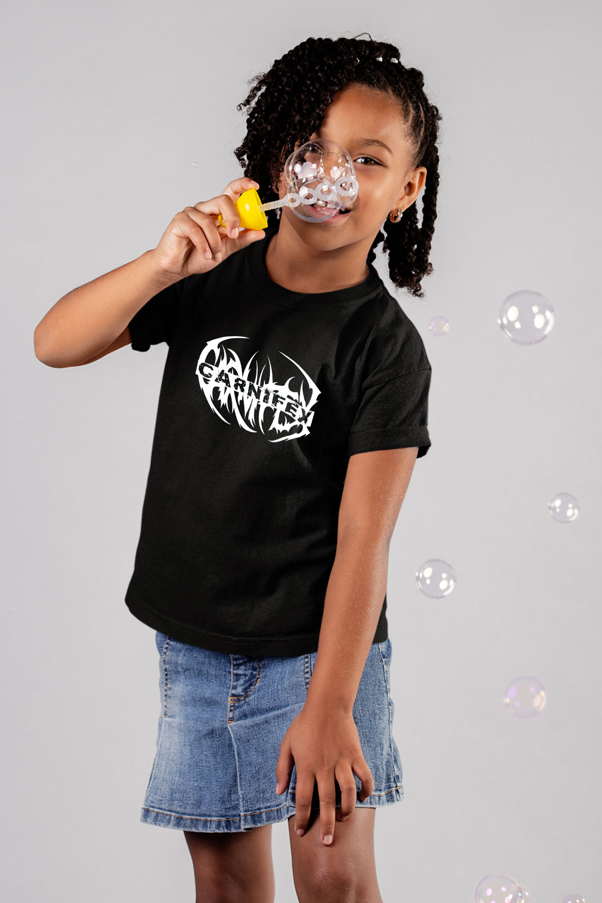 Carnifex Baskılı Siyah Unisex Çocuk Tişört
