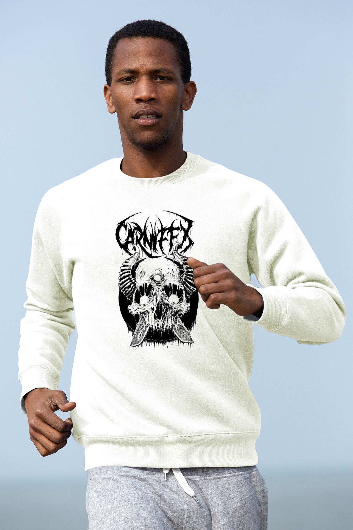 Carnifex Beyaz Unisex Sweatshirt