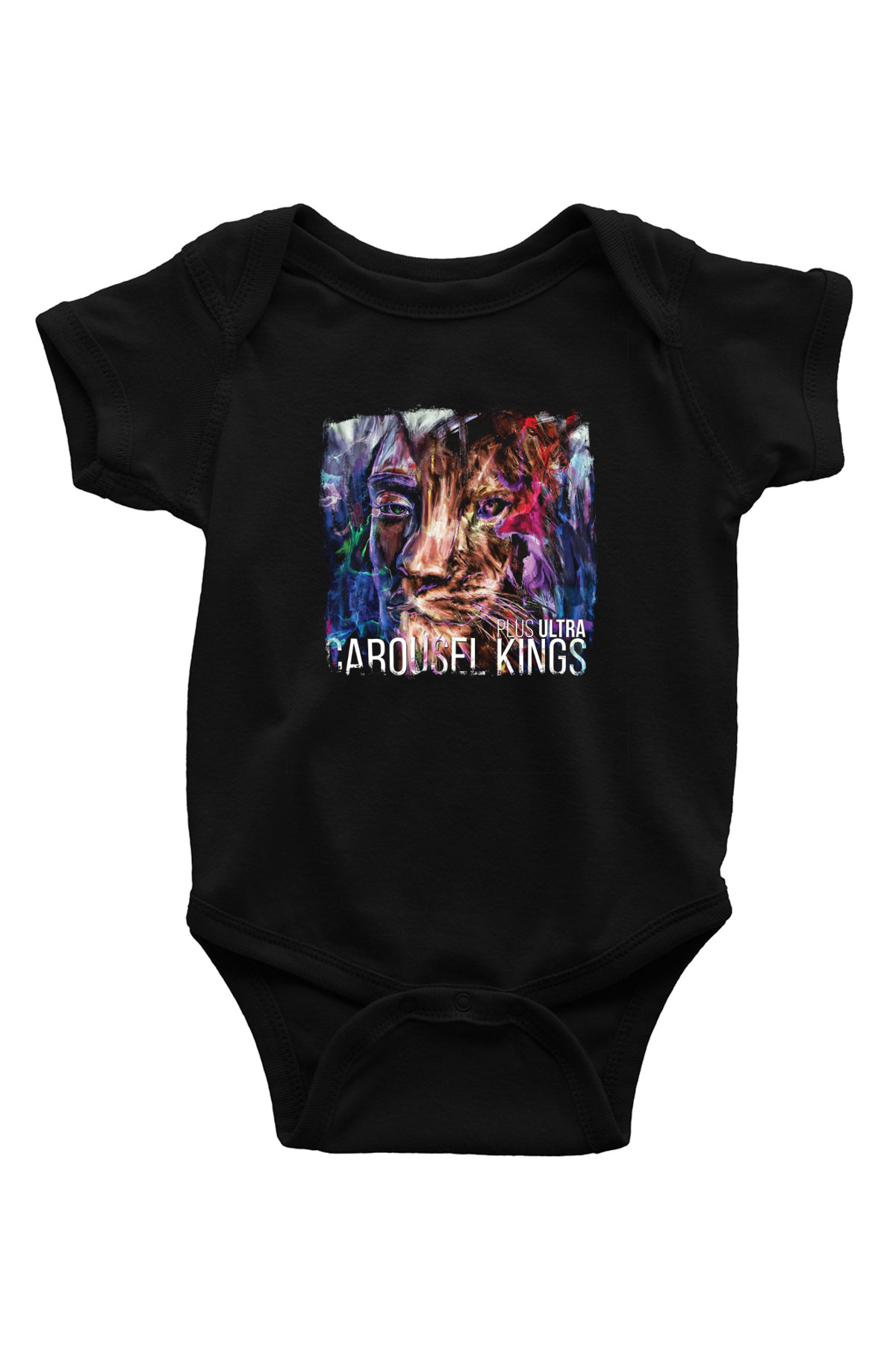 Carousel Kings Baskılı Unisex Siyah Bebek Body - Zıbın