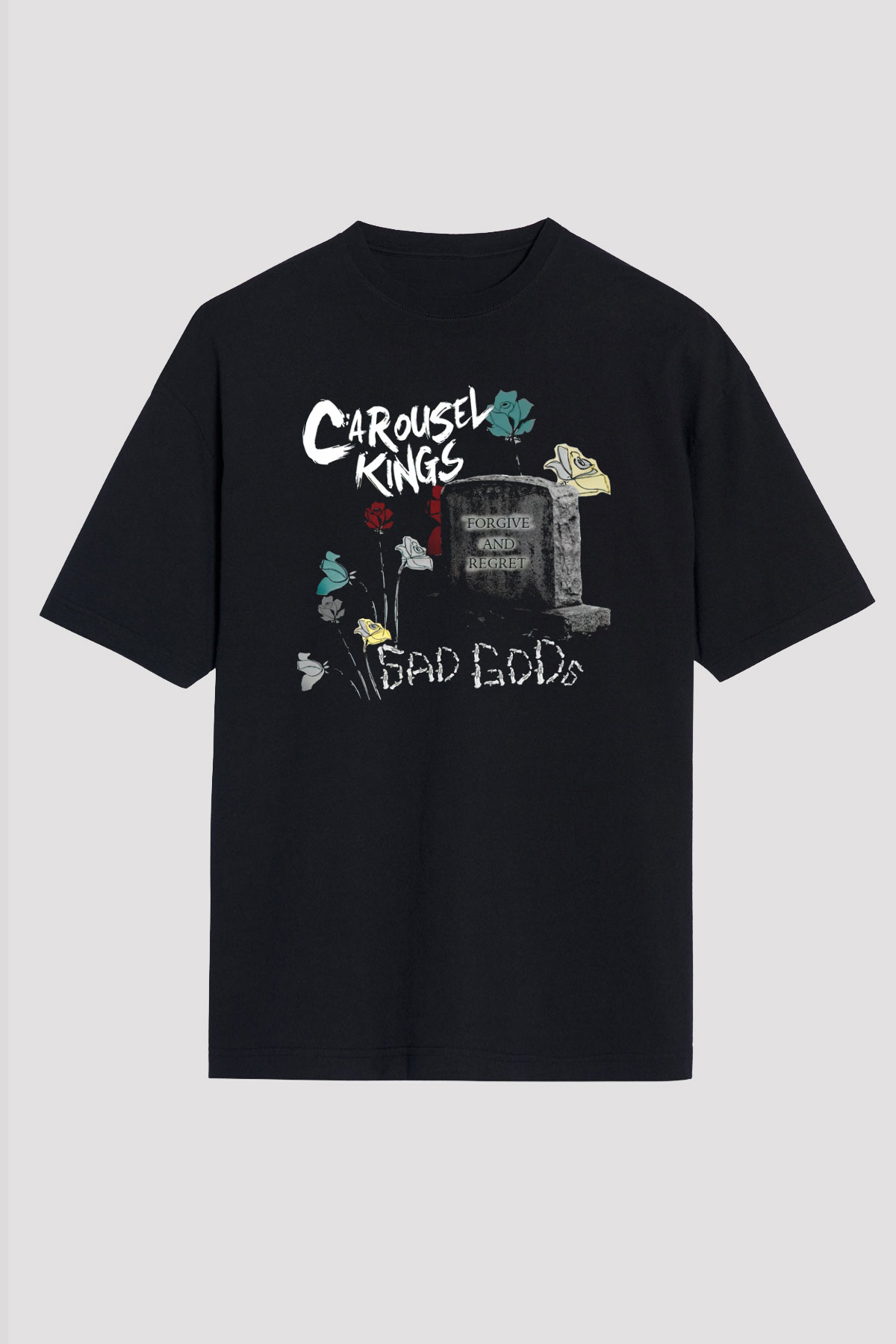 Carousel Kings Siyah Oversize Tişört Oversize T-shirt - TişörtFabrikası