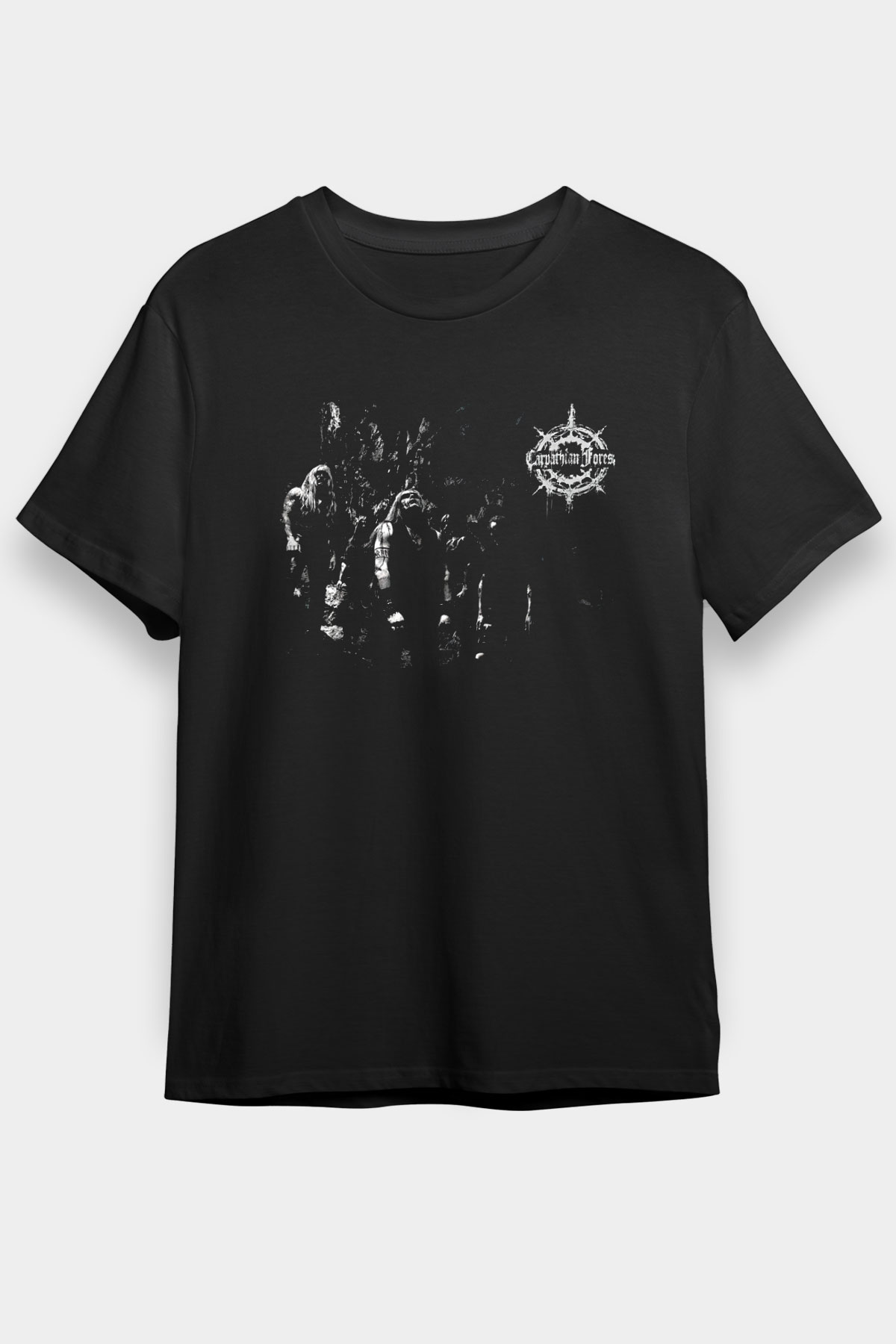 Carpathian Forest Baskılı Unisex Siyah Tişört - Tshirt