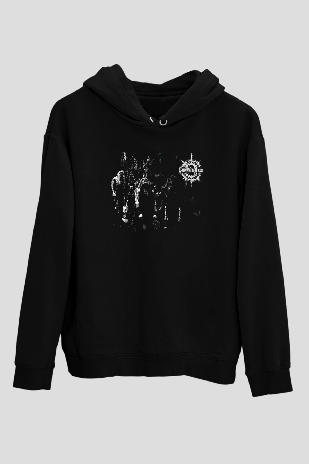 Carpathian Forest Baskılı Unisex Siyah Kapüşonlu Sweatshirt