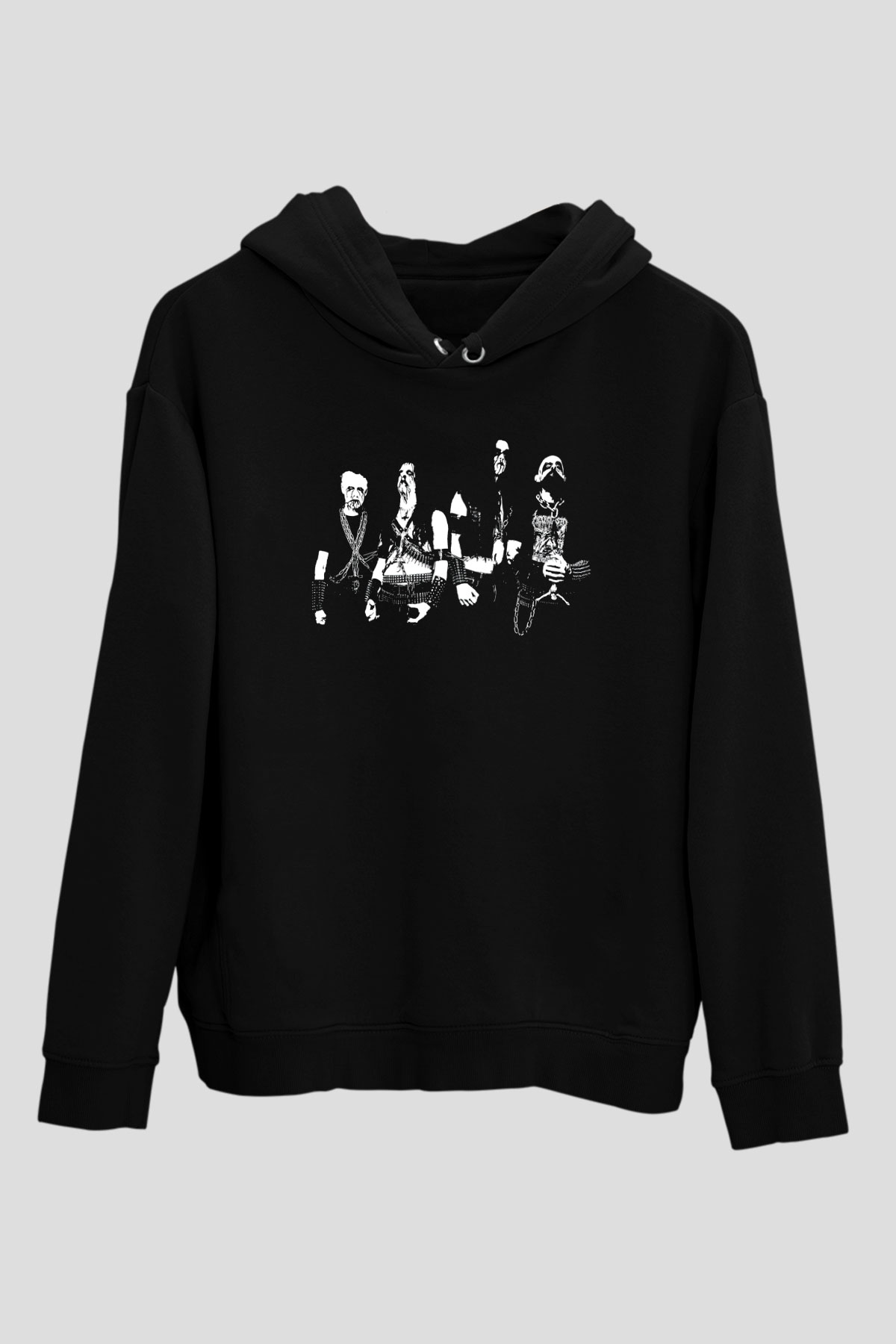 Carpathian Forest Baskılı Unisex Siyah Kapüşonlu Sweatshirt