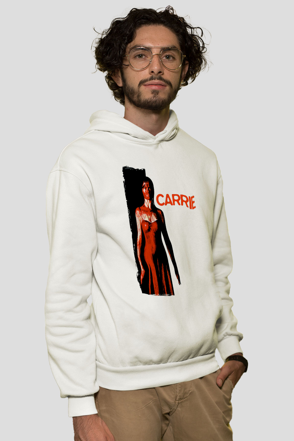 Carrie Beyaz Unisex Hoodie