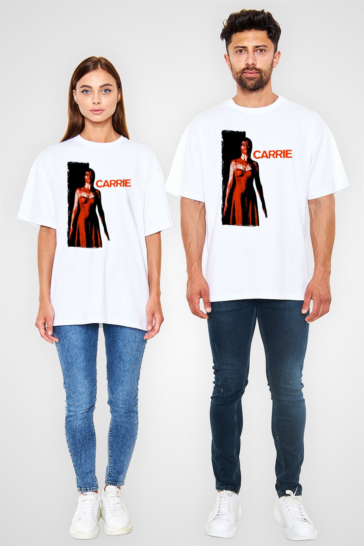 Carrie Beyaz Oversize Tişört