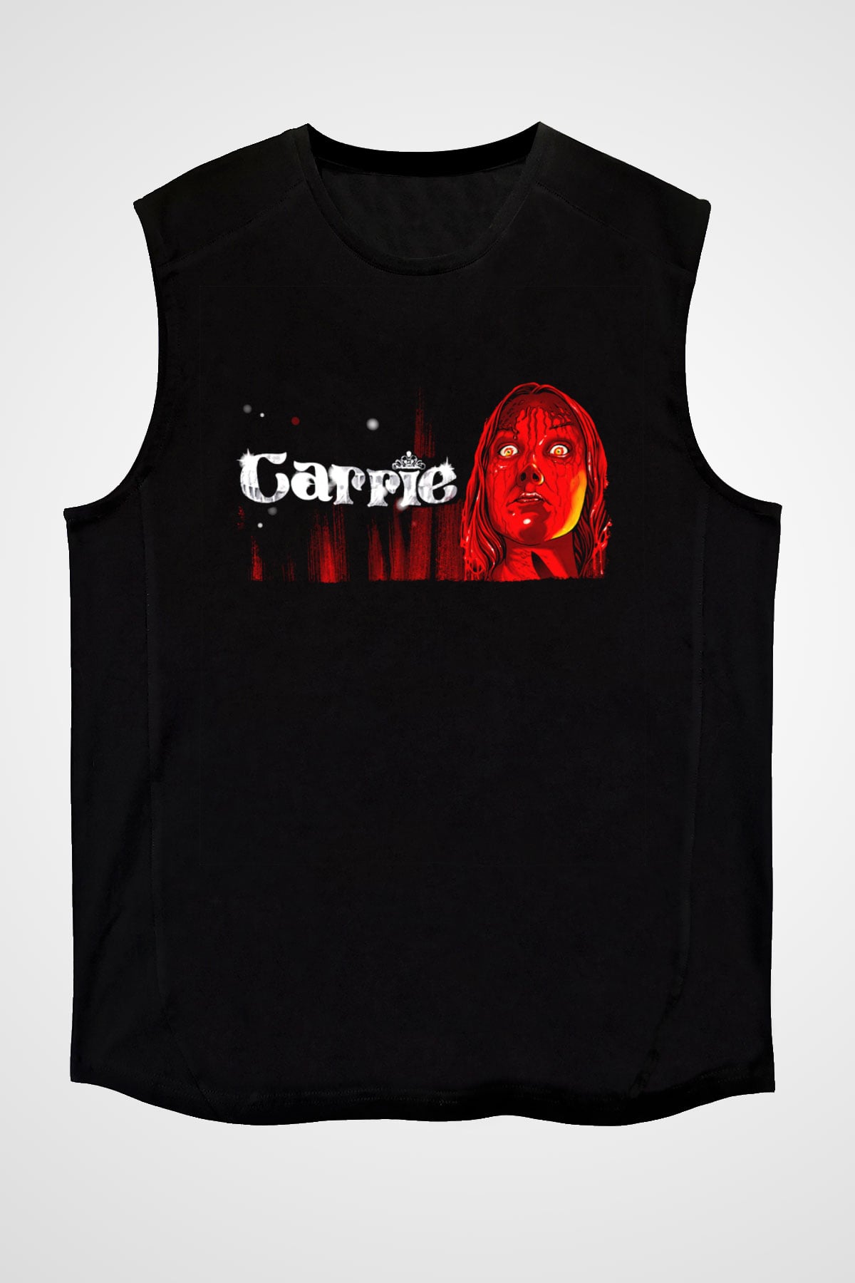 Carrie Siyah Unisex  Kolsuz Tişört