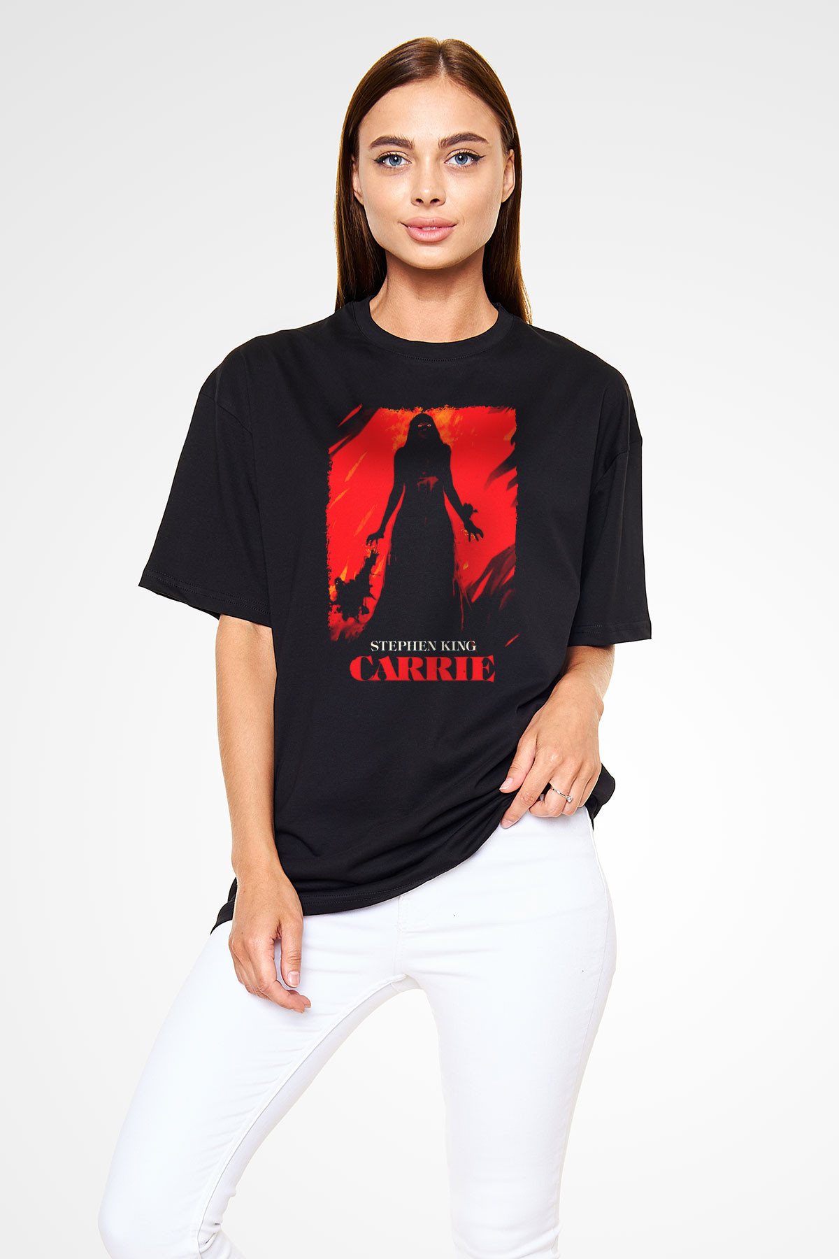 Carrie Siyah Oversize Tişört