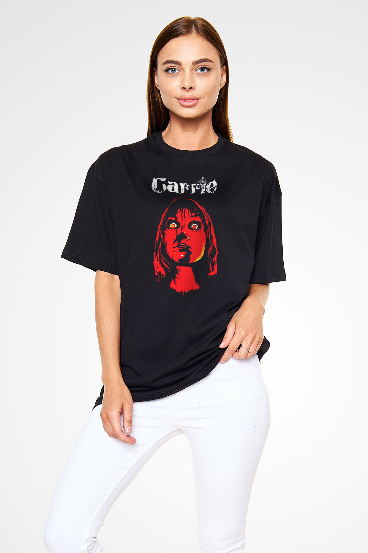Carrie Siyah Oversize Tişört