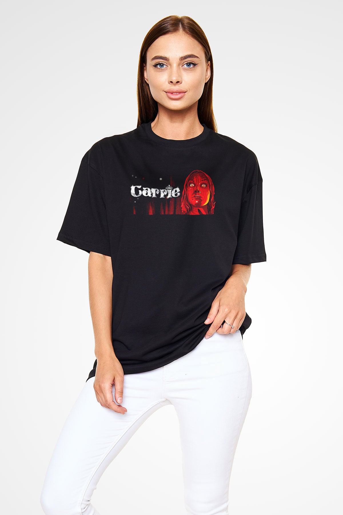 Carrie Siyah Oversize Tişört