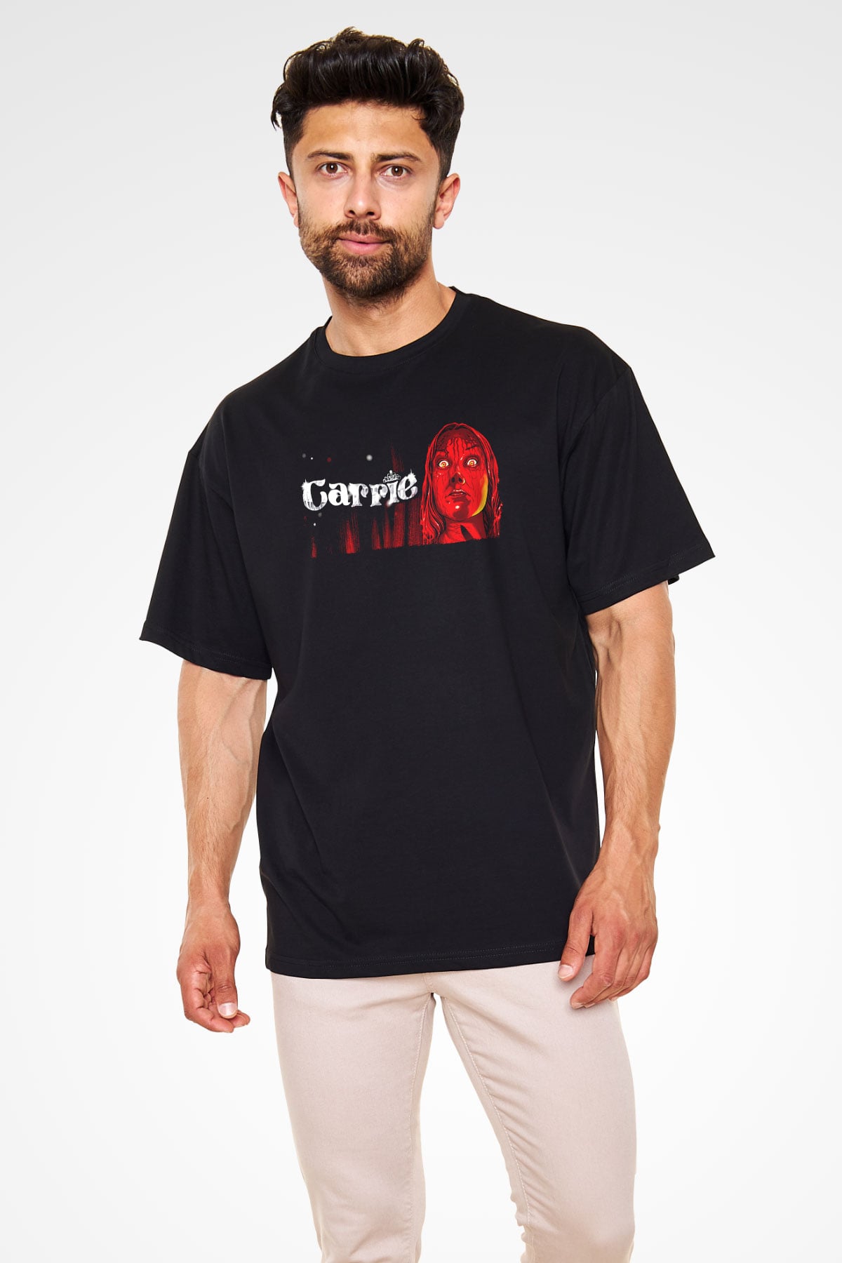 Carrie Siyah Oversize Tişört